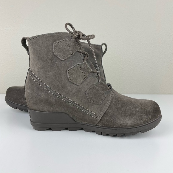 Sorel Women's 9 Evie Lace Major Boot Grey Suede Wedge Heel Weatherproof Gorpcore - Picture 12 of 16